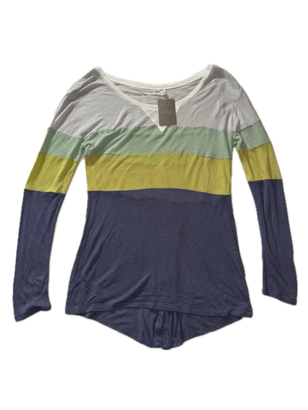 Pilcro by anthropologie Striped Long-Sleeve Scoop Neck White top